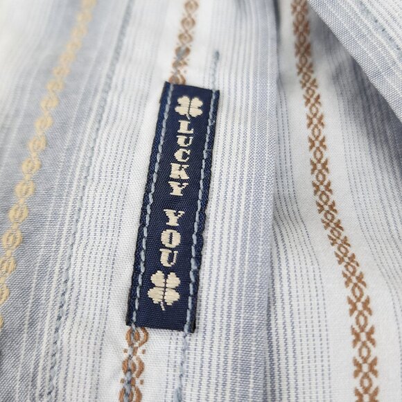 Vintage Lucky Brand Mens L Dungarees America Western Casual Collard Button Up - Picture 13 of 13